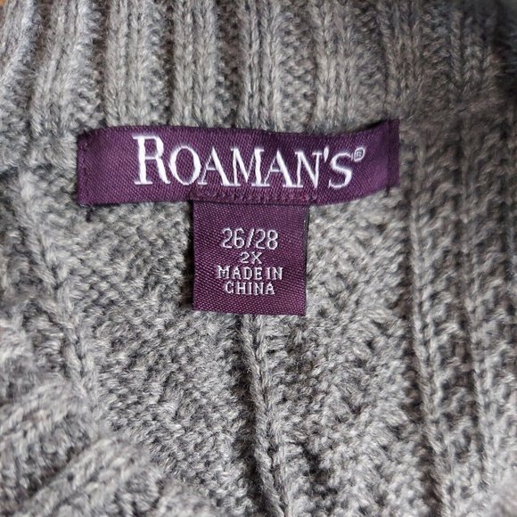 Roaman's Long Knit Midi Sweater Dress - Plus Size 2X (26/28) - Embellished - Picture 9 of 9